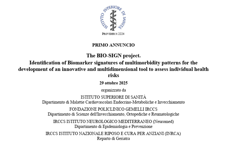 The BIO-SIGN project. Identiﬁcation of Biomarker signatures of multimorbidity patterns for the development of an innovative and multidimensional tool to assess individual health risks